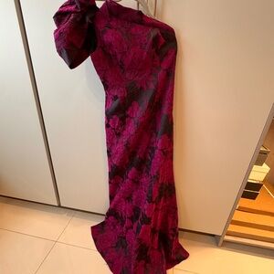 Aidan Mattox Evening Gown Black with Magenta